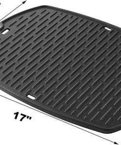 7582 Griddle Replacement Parts for Weber Q1200 Q1000 Q1400 Q120 Q140 Q100 Cast Iron Full Size Griddle Reversible Flat Top Grill Griddle Insert Plate 6558 Weber Q 100/1000 Series 51010001 Grill Parts 2