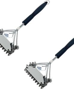 Heavy Duty Hairless Spiral Grill Brush with Scraper for Outdoor Grilling, Steam, Oversized Handle, Dishwasher Safe, Tool Accessory, Grill Cooking Clean Tool 17 Inch