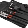 8-Piece Stainless Steel BBQ Tool Set Portable Outdoor Barbecue Grill Utensils Kit Glove Cutter Fork Clip Seasoning Bottles Perfect for Camping Picnic