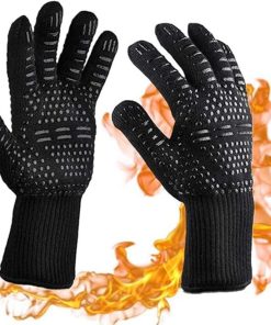 1 Pair Silicone Microwave Kitchen Gloves Cooking Grill Oven Mitts(D)