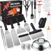 JSEIAJB Barbecue Grill Steak Frying Shovel Tool Set Household Stainless Steel Grill 3