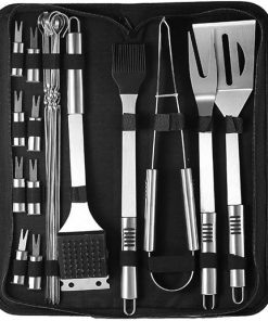 Grilling Accessories BBQ Grill Tools Set, 20PCS Stainless Steel Grilling Kit for Camping, Kitchen, Barbecue Utensil Gifts for Men Women