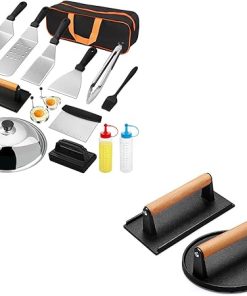AIVIKI Griddle Accessories for Blackstone with Burger Press, 16pcs Flat Top Grill Griddle Tools Set for Blackstone and Camp Chef