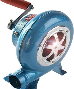 DARZYS Hand Crank Blacksmith Forge Blower, Metal Fan Blade, Manual BBQ Blower with Hand Crank Tool, Portable Canteen Cooking Air Blower(300W)