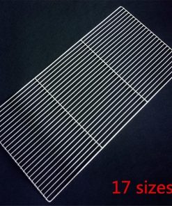 1pc Barbecue Net Square Grid Cooking Square Bbq Grill Stainless Steel Mesh Bar Baking Cooling Frame Fire Flat Chicken Duck Mesh (Size : 60×21.5cm have leg) 2