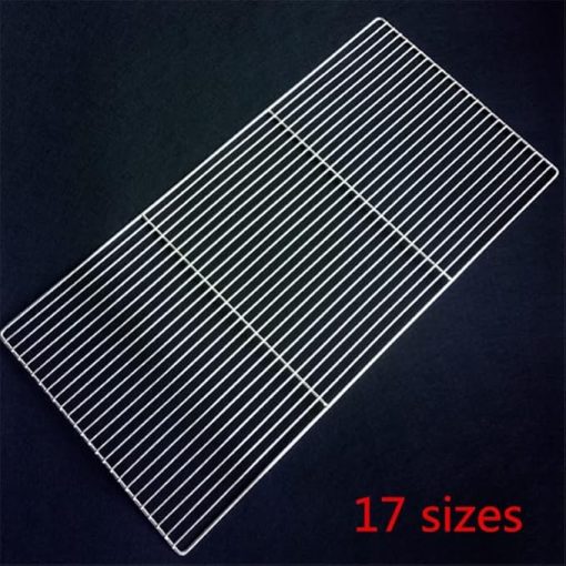 1pc Barbecue Net Square Grid Cooking Square Bbq Grill Stainless Steel Mesh Bar Baking Cooling Frame Fire Flat Chicken Duck Mesh (Size : 60x21.5cm have leg) - Image 2