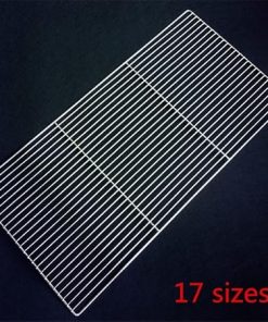 1pc Barbecue Net Square Grid Cooking Square Bbq Grill Stainless Steel Mesh Bar Baking Cooling Frame Fire Flat Chicken Duck Mesh (Size : 60x40cm) 2