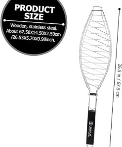 VOSAREA Grilled Fish Net Clip Stainless Steel Barbecue Grid Bbq Mesh Tool for Gas Grill Fish Bbq Basket 2