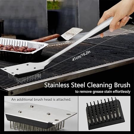 Stainless Steel BBQ Tool Set Spatula Fork Pliers Brush Skewer BBQ BBQ Utensils Camping Outdoor Cooking Tool Set 2 Stainless Steel BBQ Tool Set Spatula Fork Pliers Brush Skewer BBQ BBQ Utensils Camping Outdoor Cooking Tool Set - Image 2