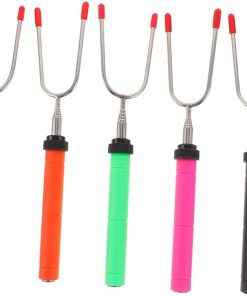 Happyyami 15 Pcs Telescopic Barbecue Fork Outdoor BBQ Grill Outdoor Extendable Fork Marshmallow Roasting Sticks Stainless Steel Barbecue Forks BBQ Fork Toolkit Asb to Rotate Household 2