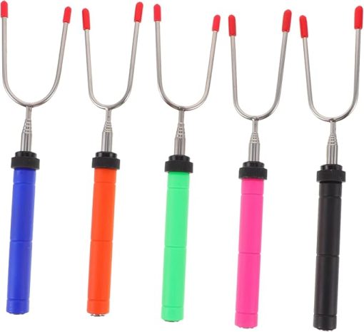 Happyyami 15 Pcs Telescopic Barbecue Fork Outdoor BBQ Grill Outdoor Extendable Fork Marshmallow Roasting Sticks Stainless Steel Barbecue Forks BBQ Fork Toolkit Asb to Rotate Household - Image 2