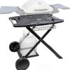 Portable Grill Cart for Weber Q Gas Grills, Folding Grill Stand for Weber Q1000, Q1200, Q2000, Grill Cart for Ninja Woodfire Grill OG700 Series & Pizza Ovens