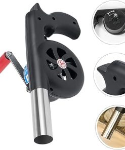 Happyyami 2pcs Grill Accessories Handheld Blower Fan BBQ Hand Crank Air Blower Outdoor 2
