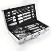 Grill Set BBQ Accessories Stainless Steel BBQ Tools Kit for Camping Gourmet Restaurant Use 3