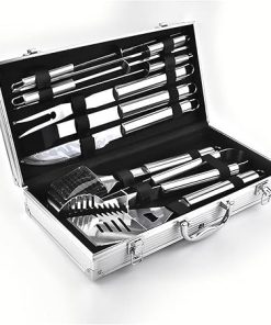 SEFAX 10pc BBQ Accessories Set - The Very Best Grill Gift on Birthday Wedding - Heavy Duty Stainless Steel Grill Set in Case for Outdoor Cooking Camping Grilling Smoking