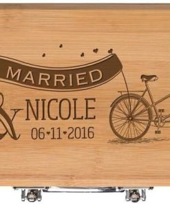 LifeSong Milestones Personalized Wedding Custom Engraved BBQ Tools Grill Accessories Tool Set 3pc Stainless Steel Barbecue Gift Set for Outdoor Grills (Bamboo) (Just Married) 2