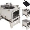 BBQ Grill Outdoor Metal 3 in 1 BBQ Grill Roaster Smoker Steamer Barbecue Grill Portable Outdoor Camping Charcoal Stove Cooking Tools Accessories 4