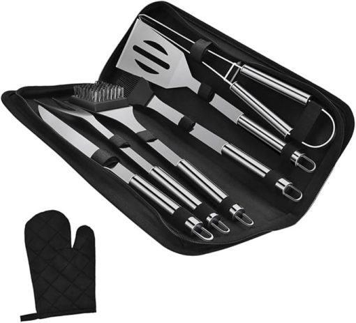 YARNOW Barbecue Tool 7pcs Stainless Steel BBQ Set Grill Scraper Accessories for Grill Outdoor Cooking
