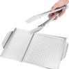 Zerodeko Barbecue Accessories Set BBQ Griddles Stainless Steel Grill Trays Tongs Outdoor Cooking Supplies