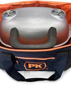 PK Grills PKGO Grill BBQ Carrying Bag, Black and Orange, Waterproof 600D Material, 6 Storage Pockets 2