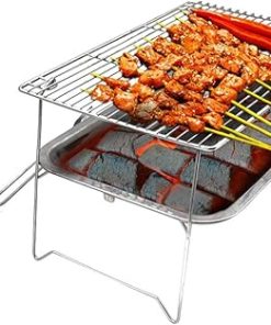 3 Pieces Barbecue Grill Stainless Steel Accessories Kitchen Tools Picnic Portable Foldable Household Accessories for Outdoor Use 2