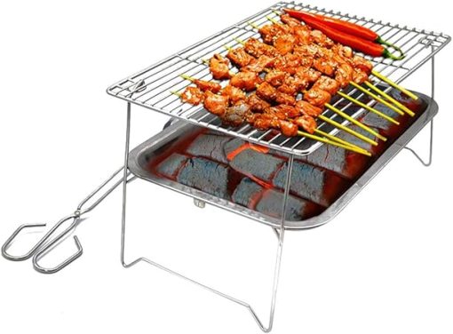3 Pieces Barbecue Grill Stainless Steel Accessories Kitchen Tools Picnic Portable Foldable Household Accessories for Outdoor Use - Image 2