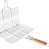 Grill Basket, Fish Grilling Rack For Grill Barbecue Grilled Fish Clamp/Holder Outdoor Camping Tool with Handle BBQ Wire Mesh Net Grilling Basket For Vegetables Shrimp 4