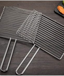 Stainless Steel Barbecue Mesh Clip, Grilled Fish, Vegetable Clip, BBQ Tool with Rounded Design for Indoor, Outdoor Use