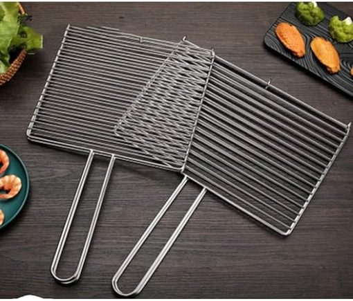 Stainless Steel Barbecue Mesh Clip, Grilled Fish, Vegetable Clip, BBQ Tool with Rounded Design for Indoor, Outdoor Use