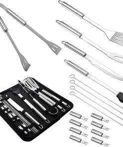 18-Piece BBQ Tool Set, Stainless Steel Grilling Accessories with Carry Bag for Men & Women, Ideal for Camping & Backyard Barbecues