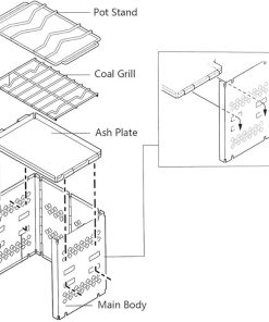 Charcoal Grill Stand Outdoors Grill for Bbq Portable Camping Stove Picnic Barbecue Folding Camping Cooking 2