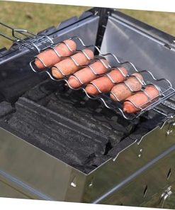 Barbecue Tools for Grilling BBQ Tongs Sausage Barbecue Net Beef Grilling Basket Clip Style Grill Mesh 2