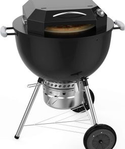 onlyfire Grill Top Pizza Oven Kit for Weber and Most 22 Inch Charcoal Kettle Grill - Pizza Grilling Tool Sets Including Pizza Chamber and Pizza Stone