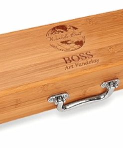 Executive Gift Shoppe | World's Best Boss Personalized Bamboo Barbecue Utensils