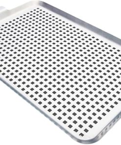 Practical BBQ Grills Toppers Stainless Steel Grilling Basket With Holes For Cooking Vegetables And Seafood
