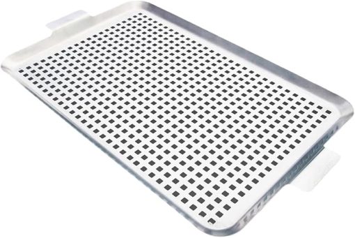 Practical BBQ Grills Toppers Stainless Steel Grilling Basket With Holes For Cooking Vegetables And Seafood