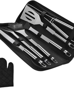 Grill Set 8 Pieces Stainless Steel BBQ Tools Food Clip Clamp Outdoor Barbecue Cooking Accessories Compact Kit