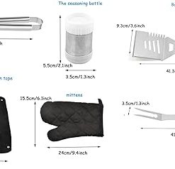 BBQ Grill Accessories, 7pcs Heavy Duty Stainless Steel Grill Set with Apron, Grilling Utensils BBQ Tools Set for Outdoor Grill, Grilling Gifts for Men, Father, Husband, Women, Dad 2