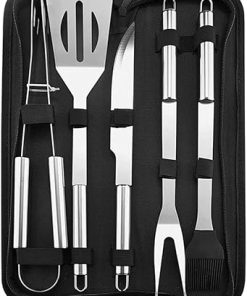 BBQ Tools Grilling, Stainless Steel Grill Accessories with Aluminum Case, Grill Mats for Camping/Backyard Barbecue,Grill Utensils Set