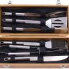 Stainless Steel Barbecue Tool Set, 11-Piece Barbecue Accessories Set, Barbecue Tools with Thermometer, Outdoor Camping Barbecue Equipment, Anti-scalding Safety Barbecue Tools 4