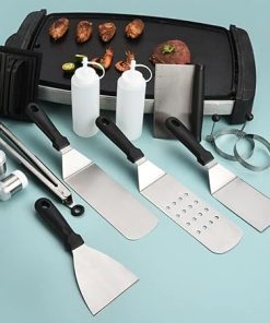 MaGiLL Griddle Spatula Set 12 Pcs Grill Accessories Set Extra Thick Stainless Steel Barbecue Grilling Utensils for BBQ, Teppanyaki 2