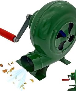 Iron Gear Popcorn Fan BBQ Fan Hand Crank Blacksmith Forge Blower Manual Barbecue Air Blower Metal Fan Blade For Camping Picnic Party Fast Fire Starter BBQ Tool(Size:250W,Color:One Color)