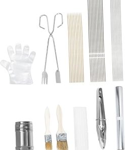 BBQ Grill Tools Kit 10pc BBQ Tools Set Stainless Steel Grill Utensils Outdoor Barbecue Accessories Easy to Clean Compact