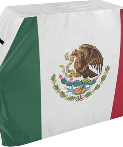 Mexico Flag 65 Inch Grill Cover Large Waterproof Fade Resistant Silver-Coated Oxford 2
