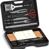 BBQ Tools Set with Portable Compact Carry Case, Grill Accessories, 29PCS Stainless Steel Grilling Kit, Grill Accessories for Travel, Picnics, RVs, Camping, BBQs, Parties