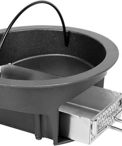 Vankey Cast Iron Ash Can with Slid Out Ash Drawer - Fit for Kamado Joe Classic Joe Charcoal Grill