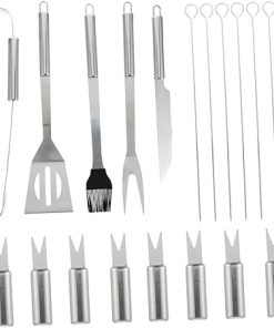 Totority Versatile Grilling Kit Stainless Steel BBQ Tools for Camping Parties and Daily Use