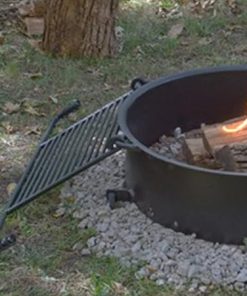 Pilot Rock 24 Inch Heavy Duty Steel Ground Fire Pit Ring Insert Liner and Metal Cooking Grate for Grilling, Camping, and Backyard Bonfires, Black 2