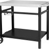 Keter Outdoor Rolling Table Cart for Food Prep, Storage, Bar & Grill, Dark Brown – Portable Kitchen Island Tabletop with Wheels for Drinks, Snacks, and Cooking 4