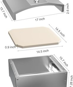 Outdoor Pellet Wood-Fired Pizza Oven- Stainless Steel Pellet Grill Pizza Oven Attachment with 14″ Pizza Stone for Most Pellet Grills Traeger/Pit Boss/Camp Chef/Z Grill With 19.5″ Width Cooking Surface 2